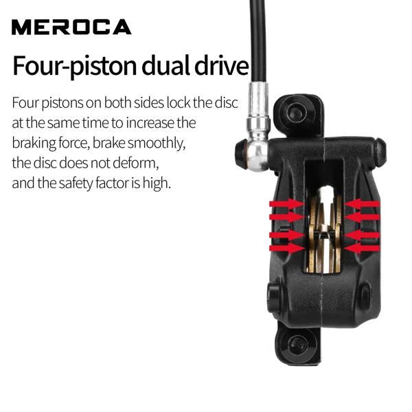 マウンテンバイク油圧ブレーキ 4ピストン 左 右 フロント MEROCA-M4S mm 850mm  MTB 1600 マウンテンバイク油圧ブレーキ 4ピストン 左 右 フロント MEROCA-M4S