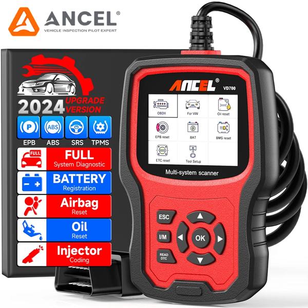 Ancel-vd700 OBD2 カースキャナー コードリーダー 完全なシステム診断 スキャナー pb abs dpf tpms オイルリセット用 auti Skoda Seat