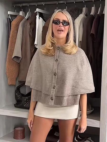 女性用プリーツコート,ラウンドカラー,ケープスリーブ,エレガント,シングルブレスト,ゆったりとしたアウター,単色,秋冬,女性用ファッション,2022の通販は 5,264円