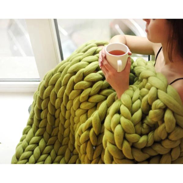 Wostar-chunkyメリノウールブランケット、ニットブランケット、厚手の大きな糸、暖かい市松模様のスロー、ソファとベッド用の毛布、冬_4
