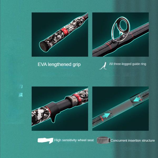 ROLLFISH-カーボンフィッシングロッド、鋳造スピニング、XHパワー、ウルトラライト、ウルトラハードフィッシング、重量10kg、2.1m、2.28m、2.4m