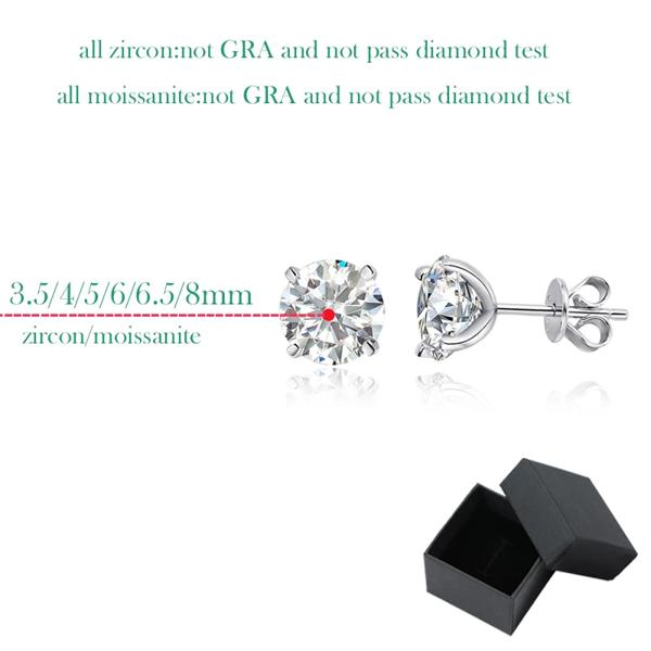 Smyoue 各 0.2-2CT GRA 認定モアッサナイト スタッド ピアス 女性用 4 爪スパークリング ウェディング パーティー ジュエリー スターリングシルバー S925_5
