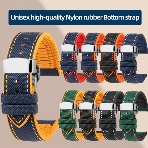 ナイロンラバーストラップ あらゆるブランドの時計用の防水ストラップ 高品質 20mm 21mm 22mm 23mm 24mm