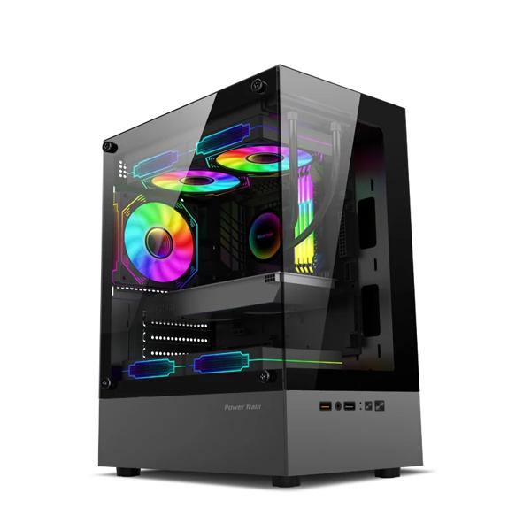 パワートレイン幻想領域コンピュータケース M-ATX ITX シービュールームサイド透明デスクトップシャーシサポート 240 ウォータークーラー_1