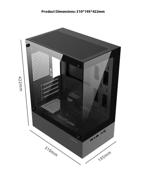 パワートレイン幻想領域コンピュータケース M-ATX ITX シービュールームサイド透明デスクトップシャーシサポート 240 ウォータークーラー_5
