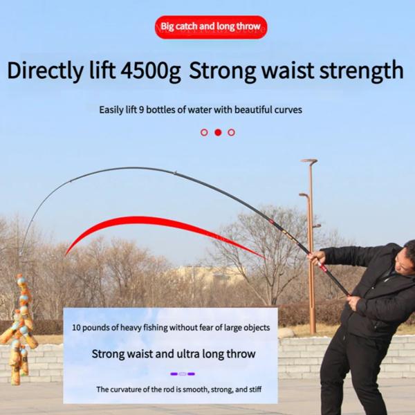 伸縮式スピニングフィッシングロッド,サーフキャスティングやスピニングに適したカーボンフィッシングロッド,300 m,2.7 m, 3.0 m, 3.6 m, 4.2 m, 4.5m