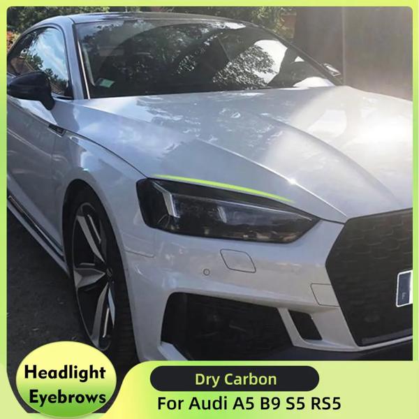 アウディ用ドライカーボンヘッドライトカバー,眉毛トリム,アウディa5