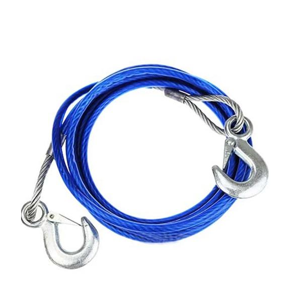 車のトレーラーロープ,4メートル,5トンのスチールワイヤートレーラー,牽引フック付き,自己駆動緊急装置,強力なロープの通販は