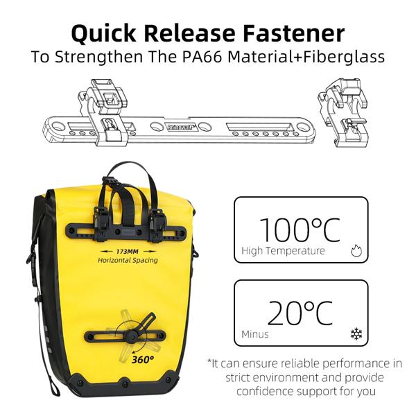 Rhinowalk-防水自転車バッグ トラベルバッグ 自転車バスケット