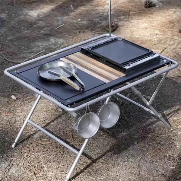2 ユニット IGT テーブルアルミ合金折りたたみキャンプテーブル軽量 IGT 2 ユニット屋外ソロキャンプテーブルキャンプ用品