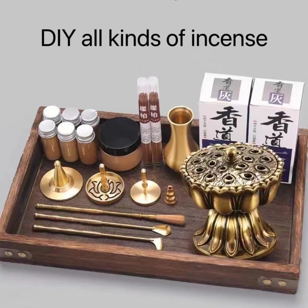 伝統的な真ちゅう製の化粧品製作キット,ポータブル,フレグランス,パウダーシール,古い香炉,DIYアクセサリー 伝統的な真ちゅう製の化粧品製作キット,ポータブル,フレグランス