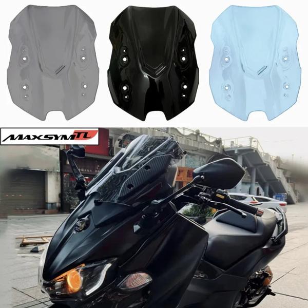 Sym maxsym tl 500 tl508用フロントガラス,エアフロー付きフロントガラス,ショートスポーツ,グレー,ブラック,maxsymtl 500 2019 2020 2021 2022
