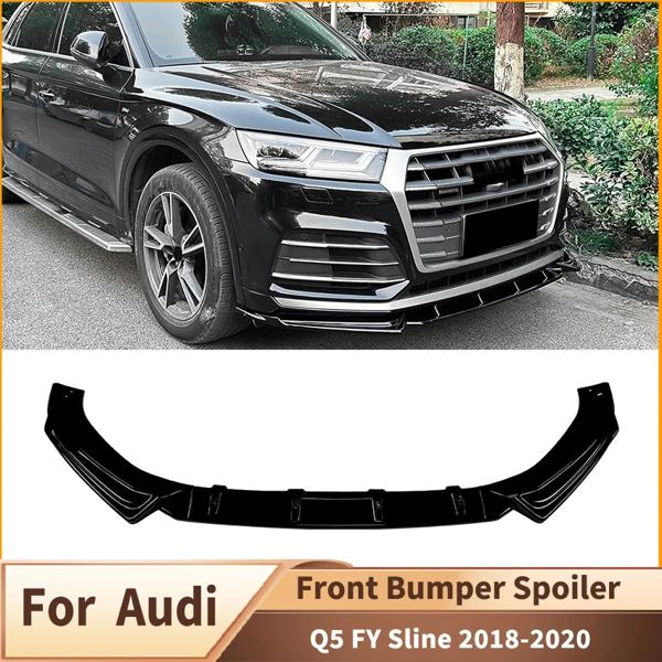 フロントバンパーリップスプリッターディフューザーボディキットスポイラーアウディ Q5 FY Sline 2018-2020 フロントリップあごプロテクターカバーアクセサリー