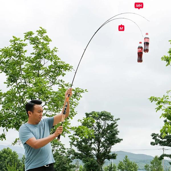 2ピース釣り竿チップM / MH、スピニング/キャスティングロッド、超軽量カーボンファイバー、1.8m 2.1m 2.4m、マス/コイ、ベイトキャスティングルアーロッド