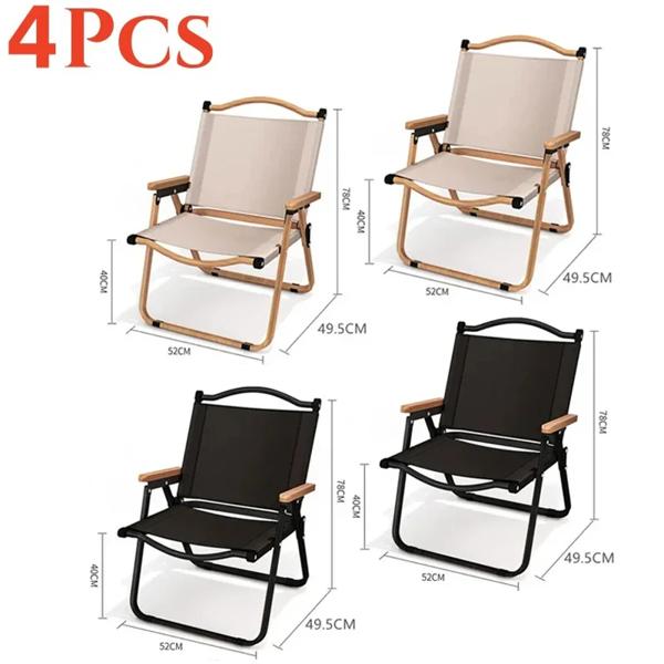 ポータブル屋外キャンプチェア アルミニウム合金 木目調 キャンプ用品 カーミット 4個 2個 1個