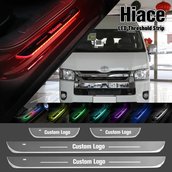 トヨタハイレース用 LEDドアライト パーソナライズロゴ フットペダル h100 h200 h300 1989-2023 2020用