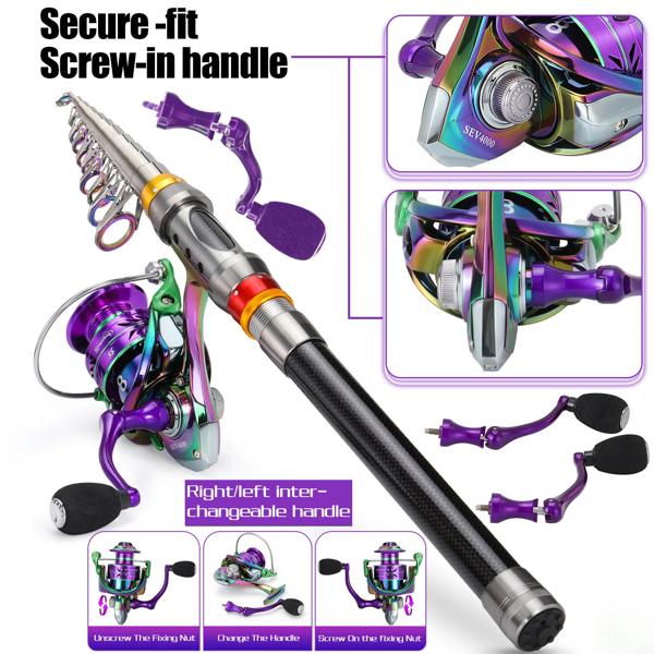 Sougayilang-伸縮式釣り竿とリールのセット,海釣り用,ギア比5.0:1,ビーチフィッシング用スピニングリール,1.8m〜3.6m