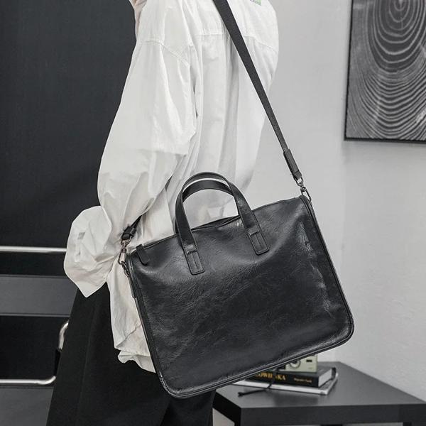 男性用大容量ラップトップバッグ ビジネスブリーフケース トップ