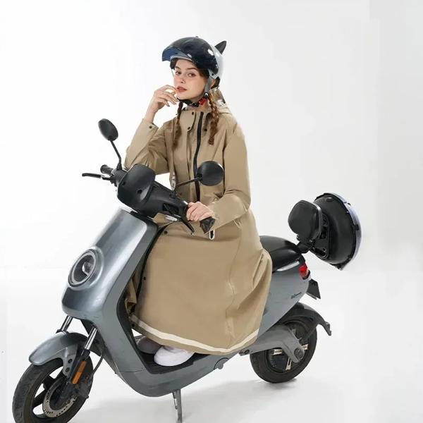 多機能ウインドブレーカータイプレインコートファッションダブルプラケット防水レインポンチョ屋外ハイキング乗馬カップルレインスーツ_3