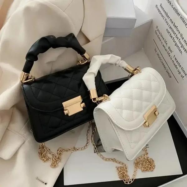 新しいグリッドパターントートバッグ女性のバックル装飾フラップ財布ファッション PU レザークロスボディバッグ高品質バッグ