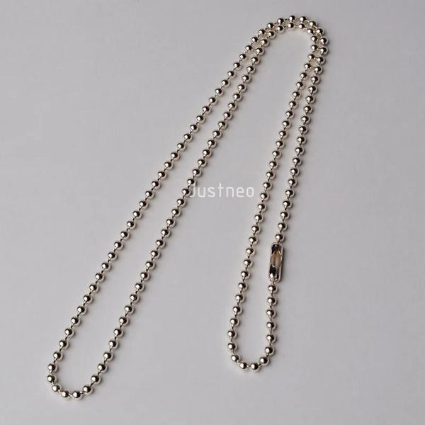 Justneo 固体 925 スターリングシルバーボールチェーンネックレス 16-36 インチ、基本的なペンダント_2