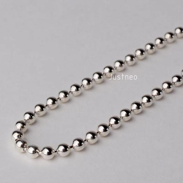 Justneo 固体 925 スターリングシルバーボールチェーンネックレス 16-36 インチ、基本的なペンダント_3