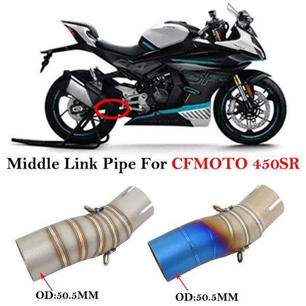 モーターサイクルサイレンサー用滑り止め,ステンレス鋼パイプ付き,51mm,ミディアムリンクパイプ,cf450sr 450 sr 2022 2023の通販は