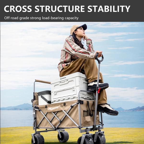 BISINNA キャンプワゴンカート折りたたみユーティリティヘビー