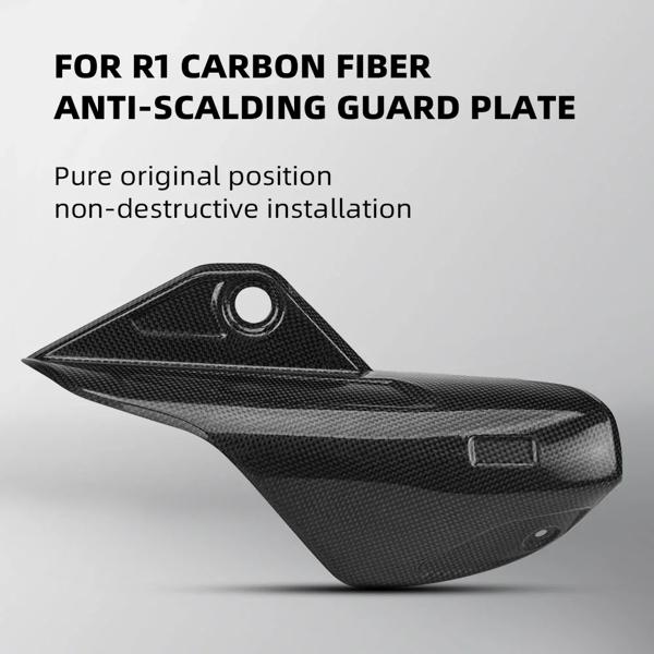 カーボンファイバーエキゾーストサイレンサー,モーターサイクル用,r1,z400,z900,ヒートシールド,カバーガード,火傷防止