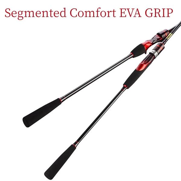 スピニングフィッシングロッド,ジギングアタッチメント,セクション2,m,細いチップ,1.68m, 1.8m, 1.98m