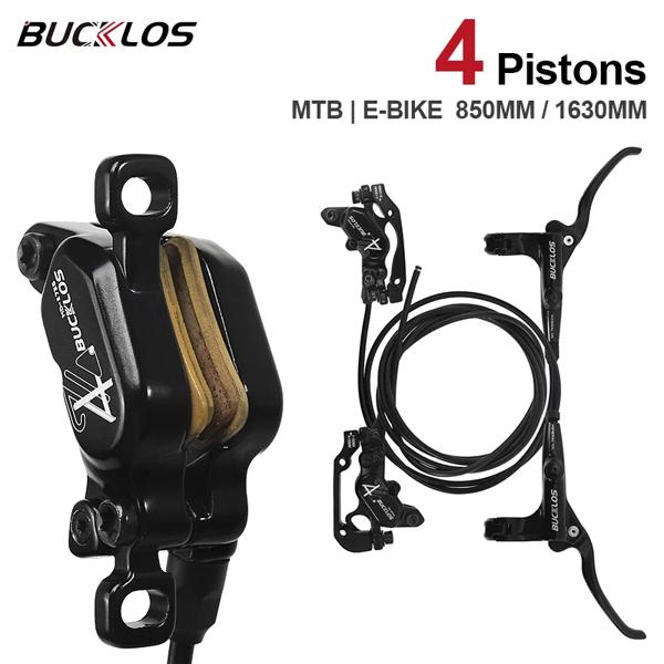 自転車油圧ブレーキセット フロントおよびリア油圧ブレーキ BUCKLOS-MTB mm 850mm 4ピストン CNC 1630