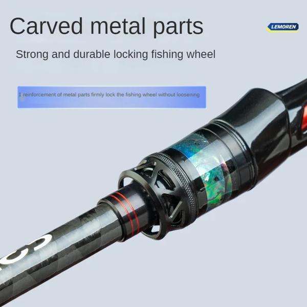 WinsCraft超軽量距離投げロッド、2セクション、高炭素回転、鋳造釣り竿、パワーML、1.98m、2.1m