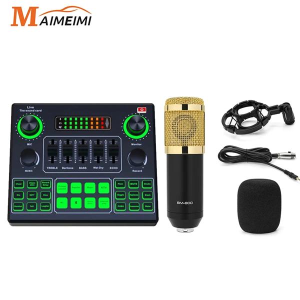 V9sjオーディオミキサーマイク、サウンドカード、ミキシングライブボイス、Webキャスト、ストリートマー、レコーディング、パーソナルエンターテインメント