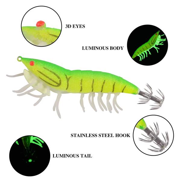 8 個/16 個グロー釣りイカルアー発光イカジグ 20 グラム木製エビルアー