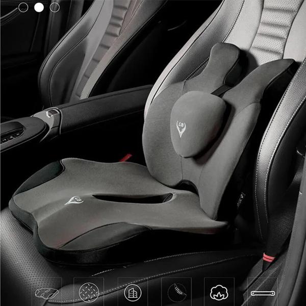 メモリーフォームシートクッションセット,背中のサポート,整形外科,人間工学に基づいた,オフィスチェア,車用の腰部パッド