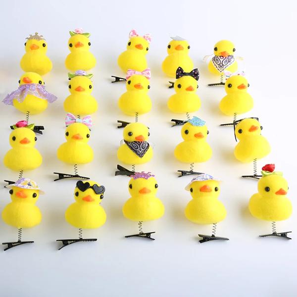 子供のためのユーモラスなぬいぐるみヘアピン 3D ダクビルクリップ DIYアクセサリー パーティーギフト 10個 20個 100個の通販は