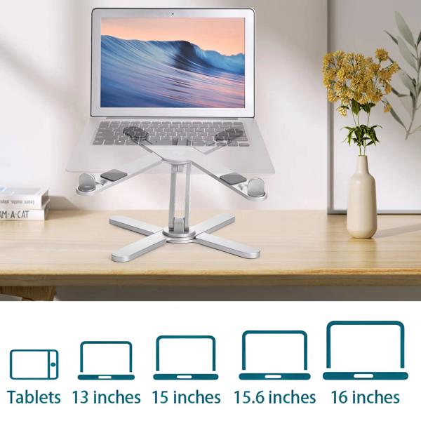 360 ° 回転のポータブルアルミニウム合金タブレットスタンド,折りたたみ式,伸縮式,デスクスタンド,ノートブックスタンド_3