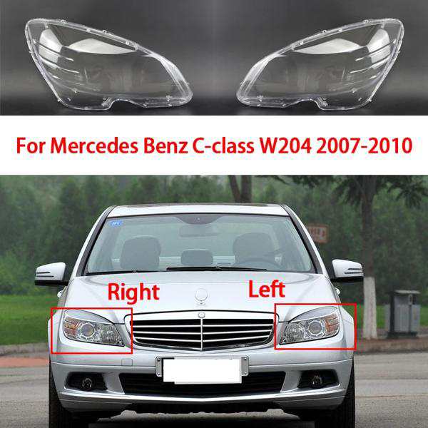 車のフロントヘッドライトカバーオートヘッドランプlampcoverメルセデス ？ ベンツcクラスW204 2007-2010ヘッドランプカバーガラスレンズシェルキャップの通販は