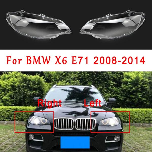 Bmw X6 E71 2008-2014車のフロントヘッドライトカバーレンズガラスヘッドランプ透明lampshadランプシェルマスク