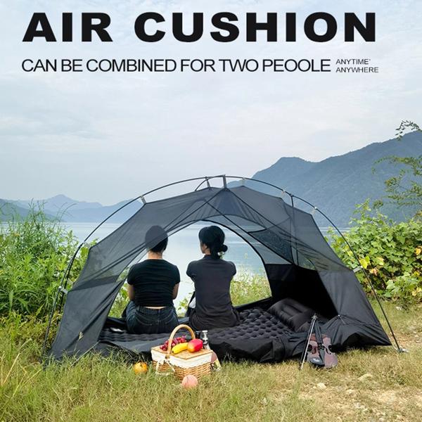 枕ポンプ内蔵のダブルインフレータブルマットレス 屋外スリーピング