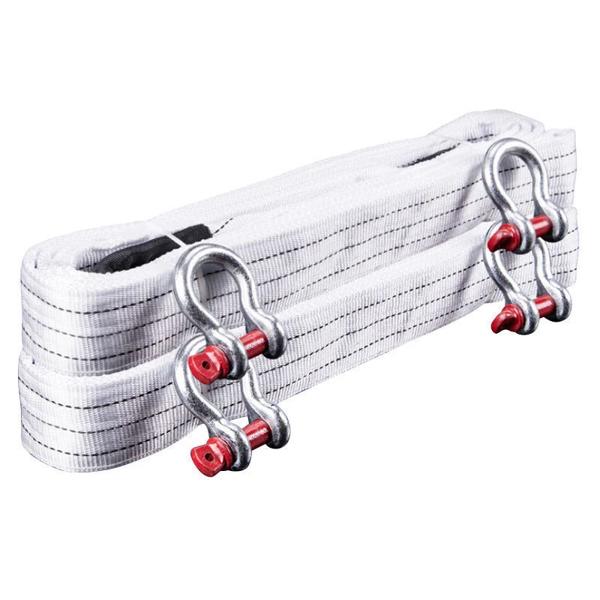 牽引ストラップリカバリーキット、40/50/70mm x 5m (6/12/18トン) ロープシャックル (2個) ウインチトラック、車、atv牽引用の頑丈なストラップの通販は
