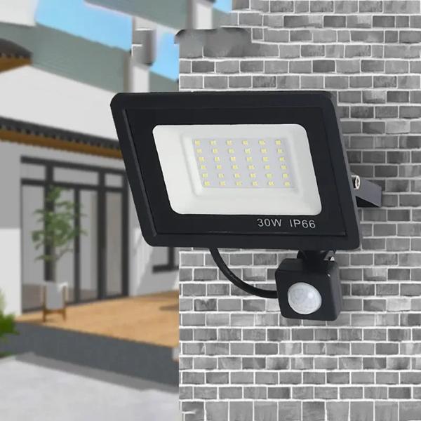 LED 投光器 100 ワット 50 ワット 30 ワット 20 ワット 10 ワット PIR モーションセンサー IP66 防水 LED 220V 吊り下げ屋外屋外壁ランプスポットライト