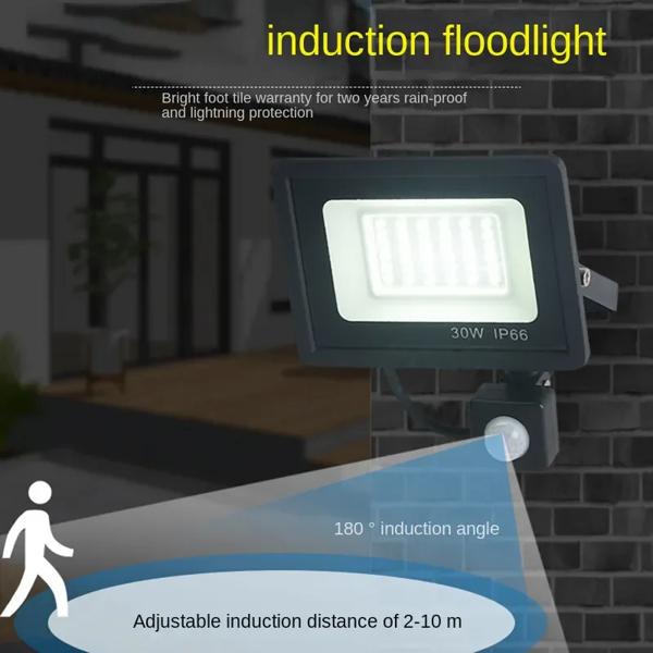LED 投光器 100 ワット 50 ワット 30 ワット 20 ワット 10 ワット PIR モーションセンサー IP66 防水 LED 220V 吊り下げ屋外屋外壁ランプスポットライト_1