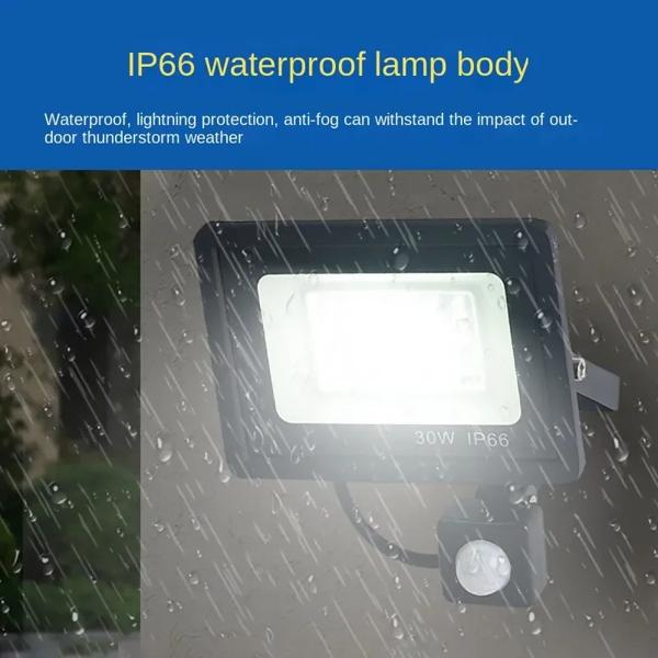 LED 投光器 100 ワット 50 ワット 30 ワット 20 ワット 10 ワット PIR モーションセンサー IP66 防水 LED 220V 吊り下げ屋外屋外壁ランプスポットライト_2
