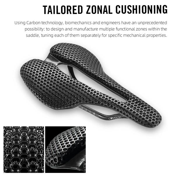 RYET 2024 3Dプリンターサドル RYET 3D プリント自転車サドル超軽量カーボンファイバー中空快適な通気