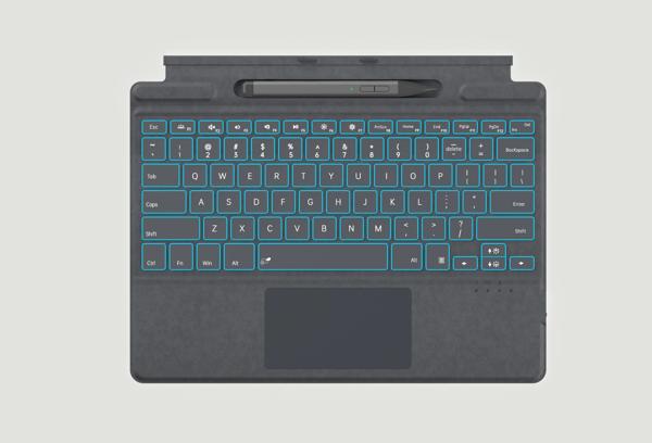 2025年新色 Microsoft Surface Pro 8/9/X/10/11 Bluetooth 磁気キーボード（ペンスロット、タッチパッド、7色バックライト付き）
