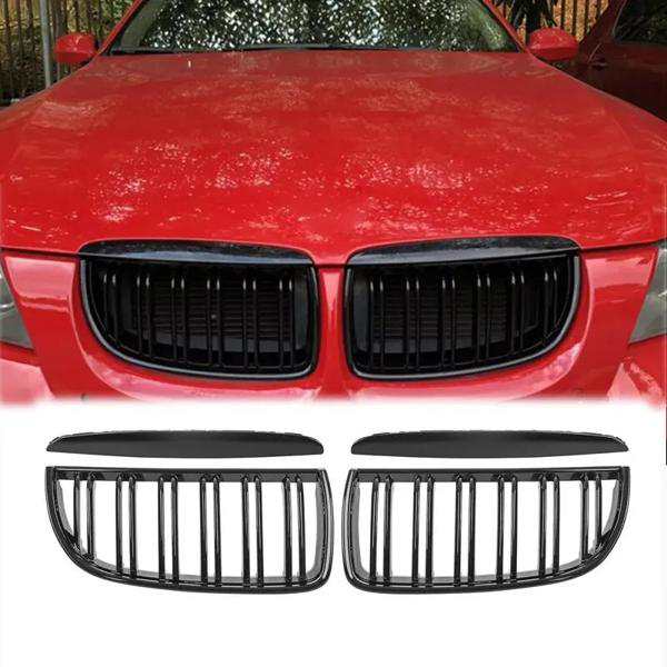 ブラックカーフロントバンパーグリル abs BMW 3シリーズ e90 e91 2005  2006  2007  2008に適合の通販は