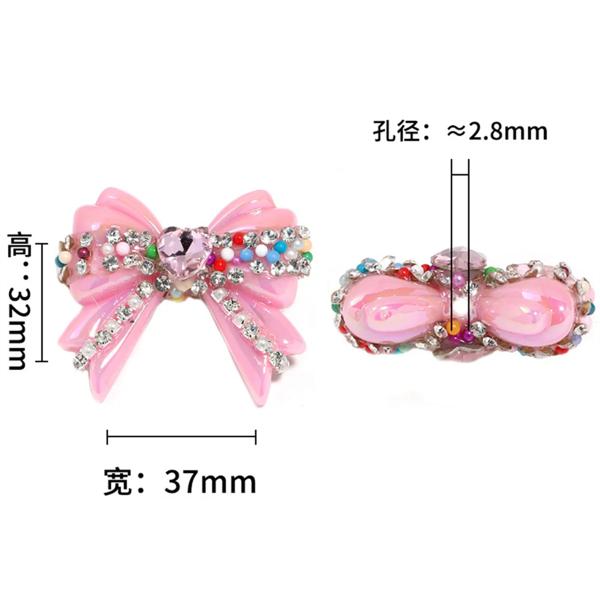 かわいい UV メッキハートチェーン弓アクリルペンビーズ DIY 車吊り携帯電話チェーン Accessorieshain ジュエリーアクセサリービーズ