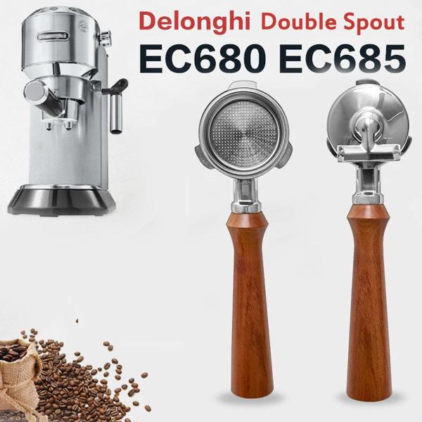 ダブル注ぎ口 51 ミリメートルコーヒーポルタフィルター 1 2 カップバスケット付きデロンギ ECO680 ECO685 コーヒーマシン用