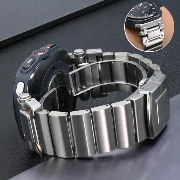 サムスンギャラクシーウォッチ用メンズチタンストラップ,バックル付きステンレススチールブレスレット,ウルトラリンクブレスレット,47mm,316lの通販は 7,706円